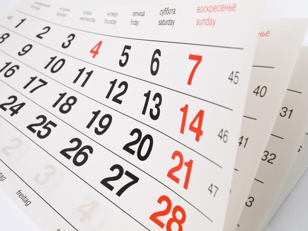 calendário de datas comemorativas