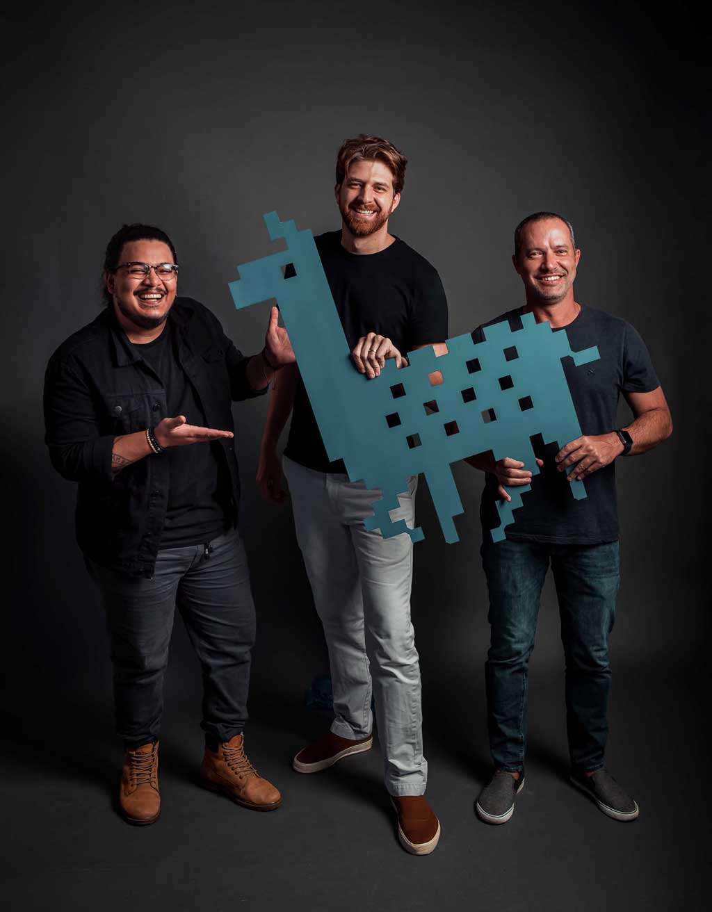 Eduardo Gouveia, João Xavier e Renato Maia — sócios da Atacama Digital